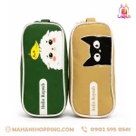 جامدادی تک زیپ دسته دار کرم و سبز