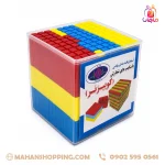 مکعب‌های شمارش کوییزنر رنگی در جعبه پلاستیکی